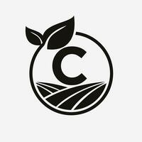 lettera c agricoltura logo. agricoltura logotipo simbolo modello vettore