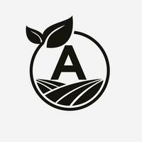 lettera un' agricoltura logo. agricoltura logotipo simbolo modello vettore