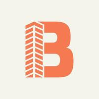 lettera B vero tenuta logo concetto con edificio icona. proprietà e alloggiamento simbolo vettore