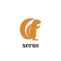 xerus logo nel arancia colore vettore