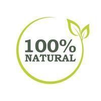 naturale prodotti etichetta, etichetta, distintivo e logo. ecologia icona. logo modello con verde le foglie per biologico e eco amichevole prodotti. vettore illustrazione