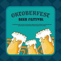 vettore piatto illustrazione per oktoberfest birra Festival celebrazione, oktoberfest inviare modello