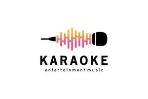 musica karaoke logo disegno, microfono icona logo vettore illustrazione con creativo musica onde concetto