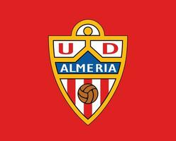 almeria club logo simbolo la liga Spagna calcio astratto design vettore illustrazione con rosso sfondo