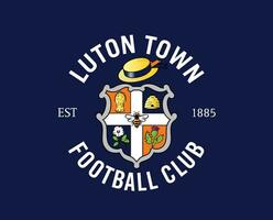 luton cittadina club logo simbolo premier lega calcio astratto design vettore illustrazione con blu sfondo