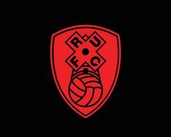 rotherham unito club logo simbolo rosso premier lega calcio astratto design vettore illustrazione con nero sfondo