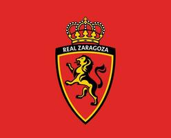 vero saragozza club logo simbolo la liga Spagna calcio astratto design vettore illustrazione con rosso sfondo