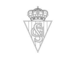 sportivo gijon club logo simbolo nero la liga Spagna calcio astratto design vettore illustrazione