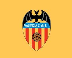valencia club logo simbolo la liga Spagna calcio astratto design vettore illustrazione con giallo sfondo