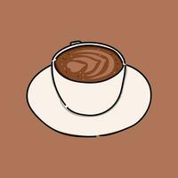 caldo latte macchiato illustrazione. mano disegno. bianca caffè tazze, vettore illustrazione.