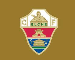 elche club logo simbolo la liga Spagna calcio astratto design vettore illustrazione con Marrone sfondo