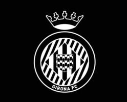 girona club simbolo logo bianca la liga Spagna calcio astratto design vettore illustrazione con nero sfondo