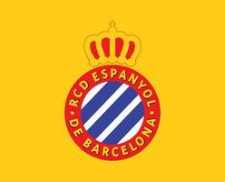 spagnolo club simbolo logo la liga Spagna calcio astratto design vettore illustrazione con giallo sfondo