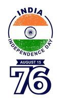 India 76 ° indipendenza giorno logo vettore