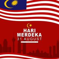 sfondo saluto hari merdeka quale si intende Malaysia indipendenza giorno vettore