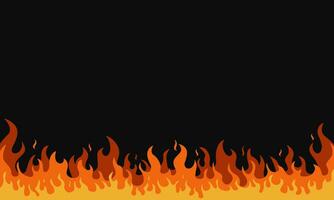 piatto cartone animato ardente fiamma sfondo vettore