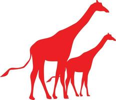 vettore disegno silhouette di un' giraffa inchiostro
