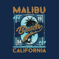 Malibu spiaggia grafico, tipografia vettore, spiaggia tema illustrazione, bene per Stampa t camicia e altro uso vettore
