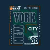 nuovo York città testo telaio, grafico t camicia disegno, tipografia vettore, illustrazione, casuale stile vettore