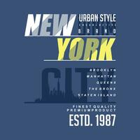 nuovo York città testo telaio, grafico t camicia disegno, tipografia vettore, illustrazione, casuale stile vettore