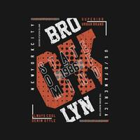 brooklyn astratto tipografia grafico disegno, per t camicia stampe, vettore illustrazione