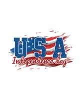 Stati Uniti d'America indipendenza giorno bandiera tipografia maglietta design vettore