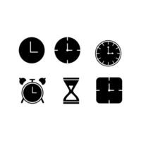 tempo e orologio relazionato vettore icone semplice impostato isolato su bianca sfondo