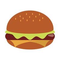Il cibo del ristorante e la cucina icona hamburger cartoni animati illustrazione vettoriale graphic design