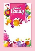 poster di caramelle dolci con caramelle vettore
