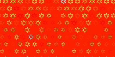 sfondo vettoriale arancione chiaro con simboli covid19