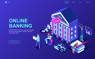 Banner Web di banking online vettore