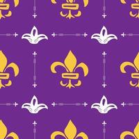 Mardi Gras seamless pattern illustrazione vettoriale. elementi di vacanza doodle abbozzato disegnato a mano e simboli reali, illustrazione vettoriale