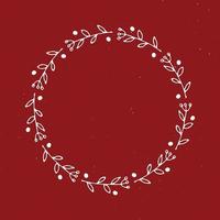 cornici rotonde ghirlanda di Natale impostare scarabocchi disegnati a mano. illustrazione vettoriale