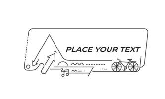 bicicletta lineare piatta per il poster del cartellino del prezzo del distintivo dell'autoadesivo del rotolo dell'insegna del nastro di promozione vettore