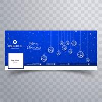 Merry christmas card con modello di banner copertina di facebook vettore