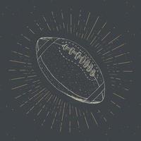 calcio, etichetta vintage pallone da rugby, schizzo disegnato a mano, distintivo retrò con texture grunge, stampa t-shirt design tipografico, illustrazione vettoriale