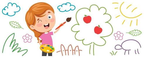 banner concettuale con bambini felici happy vettore