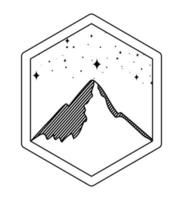 distintivo di sagoma di montagna vettore