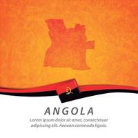 bandiera dell'angola con mappa vettore