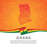 bandiera del ghana con mappa vettore