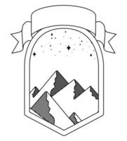 distintivo di montagne carine vettore