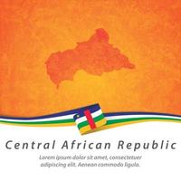 bandiera della repubblica centrafricana con mappa vettore