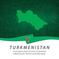 bandiera turkmenistan con mappa vettore