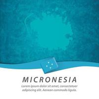 bandiera della micronesia con mappa vettore