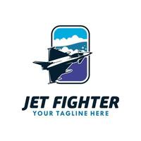 Jet combattente logo modello. vettore illustrazione.