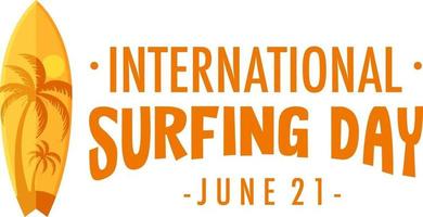 banner logo giornata internazionale del surf isolato vettore