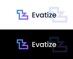 lettera ev con energia cartello logo concetto per il branding vettore