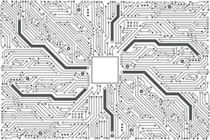 astratto sfondo digitale con struttura del circuito di tecnologia. illustrazione della scheda madre elettronica. comunicazione e concetto di ingegneria. illustrazione vettoriale