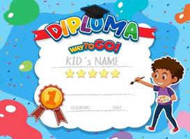 simpatico cartone animato motivazionale certificato per bambini vettore