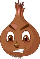 personaggio dei cartoni animati di cipolla con espressione facciale vettore